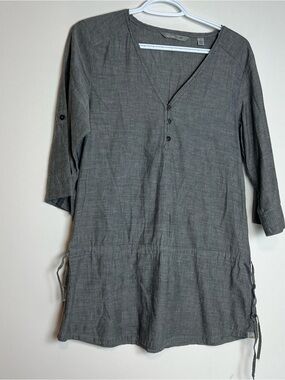 Horny Toad Organic Cotton Henley Tunic Top Grey - Size -Small